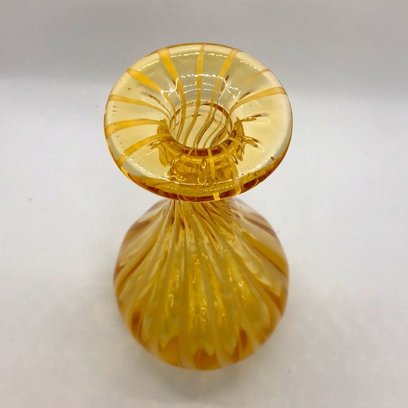 Yellow Glass Vase/Candle Holder/Decor Piece - Picture 2 of 5